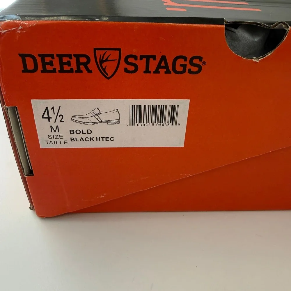Deer Stags Boys Bold Slip-On Dress Comfort Loafer Size 4.5 Big Kid Black Concert